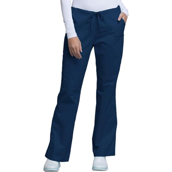 Cherokee® Core Stretch 4044 Women's Mid-Rise Drawstring Scrub Pant - Navy - Picture 1 of 5